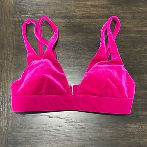 HOT PINK Velvet Bra